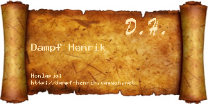Dampf Henrik névjegykártya